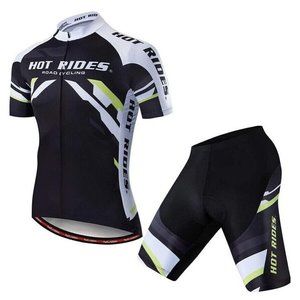 Hot Rides Road Cycling Jersey & Shorts Quick Dry & 3D Gel Padded XL